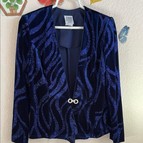 R & M Richards Blue Blazer with Subtle Pattern - Picture 7 of 7